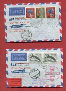 4 Belege - Olympia Flüge AUA - aus 21.1.bis 29.1.1964 ( 28226 ) - Picture 1 of 2