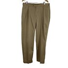 Jos. A. Bank Mens Brown Tailored Fit Pleated Front Dress Pants Size 36W X 32L