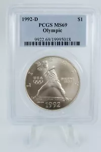 1992-D PCGS MS69 Olympic Modern Commemorative Silver Dollar Business Strike $1 - Picture 1 of 2
