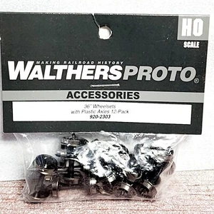 Walthers Proto 920-2303 36" Turned Metal Wheels with Plastic Axles 12 Pack HO - Picture 1 of 3