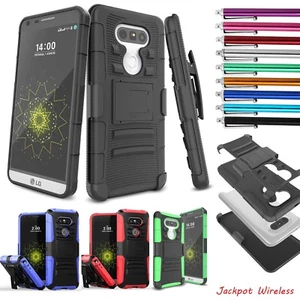 For LG G6 Plus Hybrid Armor Rugged Kickstand Holster Belt Clip Protective Case - Picture 1 of 18