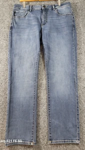 DL 1961 Nick Slim Render Denim Jeans Men 36x30 Blue Straight Med Wash Whiskering - Picture 1 of 16