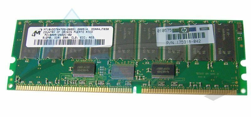 HP 175918-042 512MB PC1600 DDR ECC Memory Module DDR-200MHz - Image 1 of 1