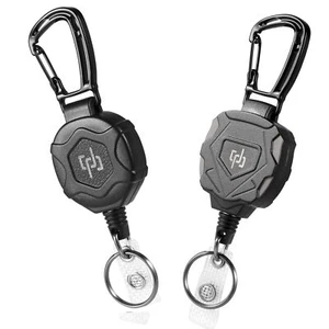 2 Pack Retractable Keychain Heavy Duty Carabiner Badge Holder Tactical ID Bad... - Picture 1 of 9