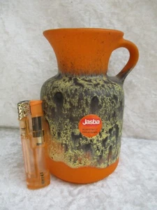 JASBA  - Keramik - Henkelvase - FAT LAVA -  orange -West Germany - N 602 12 - Pa - Bild 1 von 14