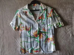 Hawaiihemd Vintage 80er That's It California Damen Blumen Hemd Gr. S #12i - Bild 1 von 4