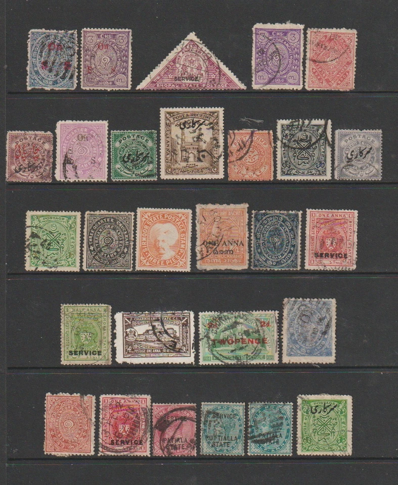 INDIAN  STATES   Collection of  Various  Stamps     USED - Image 1 of 1