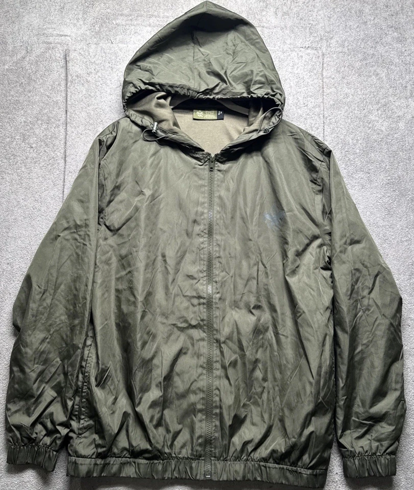 Boy Scouts of America Olive Green Hooded Windbreaker Jacket Adult Medium - Image 1 of 4