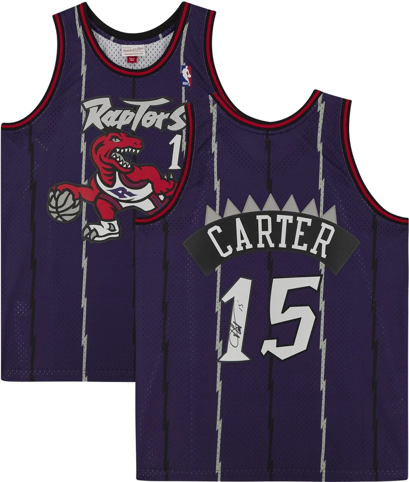 Camiseta deportiva Mitchell & Ness Swingman 1999 púrpura firmada por Vince Carter Toronto Raptors Foto 1 de 4