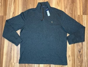 Polo Ralph Lauren Estate - Ripp Quarter-Zip Pullover Grau Pony XL Neu mit Etikett - Bild 1 von 9