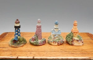 4 Robin Betterley OOAK Hand Painted Lighthouse Statues Dollhouse Miniature 1:12 - Picture 1 of 9