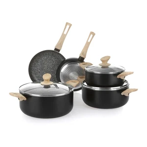 Batteria 8 pezzi large Black Stone nero - Foto 1 di 10