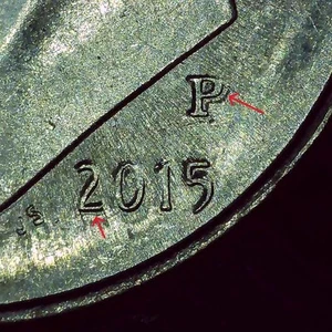 2015 P Dime error broadstruck - Picture 1 of 8