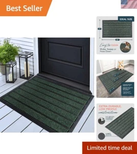 Moisture Barrier Outdoor Doormat - Durable Green Mat for Entryways 30” x 17” - Picture 1 of 11