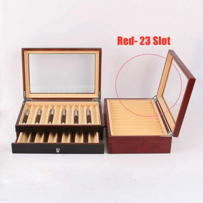 23 Slot Pen Display Box Pen Storage 2 Layer Wood Luxury Collector Organizer Box - Image 1 of 4