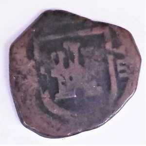 Spanish Copper Maravedis CCB, dated 16? Pirate Money of Philip III 1598 - 1621 - Picture 1 of 3