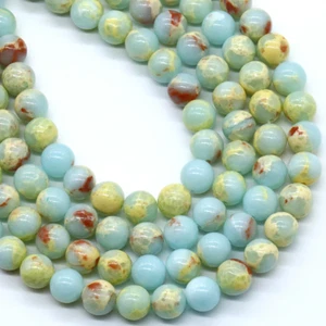 Green Agalmatolite 8MM Beads Natural 15" (+/- 44) Beads per strand B-37 - Picture 1 of 1
