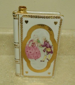 CAMUS NAPOLEON COGNAC Book Empty Bottle Romantic Scene Limoges France Flask - Picture 1 of 6