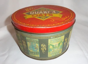Collectible VINTAGE Round Quaker Oats Tin w Cookie Recipe LIMITED EDITION 1983 - Picture 1 of 11