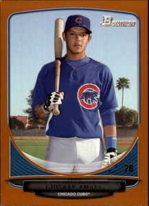 2013 Bowman Prospects Orange Chicago Cubs Baseball Card #BP4 Gioskar Amaya /250