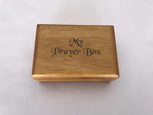 MEINE GEBETSBOX Holz Ahorn quadratisch Box Andenken aufklappbar mit inspirierendem Zitat - Bild 1 von 11