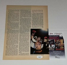 Gerrie Coetzee signed Magazine Page Boxing Champ autographed 4 JSA