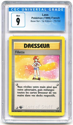 CGC 9 MINT French Lass / Fillette Base Set 1st Edition Rare Pokemon 75/102  -75 - Image 1 of 2
