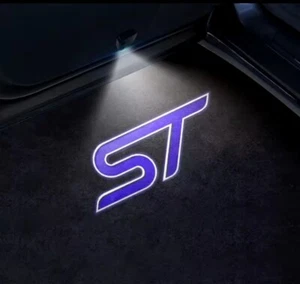ST Ford Fiesta Focus Welcome / Puddle Lights LED 2 Pieces Wireless Blue - Picture 1 of 4