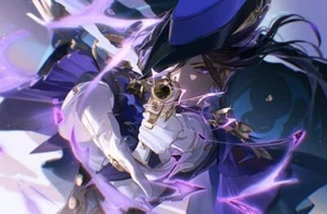 Anime clorinde aiming at camera blue gem bycocket hat Stitched Gaming Mat Desk - Picture 1 of 1