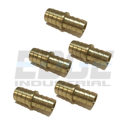 5 Pack 3/4 X 5/8 Hose Barb Mendor Union Splicer Brass Pipe Fitting WOG Fuel Air - Image 1 of 4