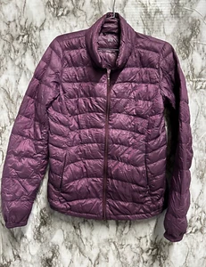 Chaqueta Uniqlo Plumón Mezcla Plumas Borgoña Puffer Ligera Mujer Talla M - Imagen 1 de 17