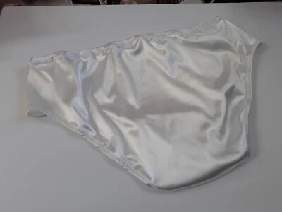 Calcinha masculina feita à mão EUA personalizada prazer sensual branca secreta cetim cuecas 3 " - Imagem 1 de 2