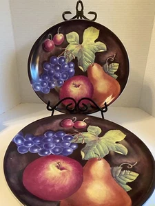 Furio Home EDEN 10 3/4" FRUTTA MELA PERE UVA - Set di 4 piatti - Foto 1 di 7