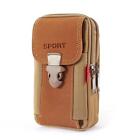 3Pcs Men Canvas Waist Bag Phone Purse Zipper Belt Bum Pouch (Style 1 Khaki)