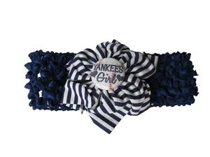 NY Yankees Stirnband Knopf Mädchen Haarband - Baby Kleinkind - Baseball Fan Geschenk - Bild 1 von 8