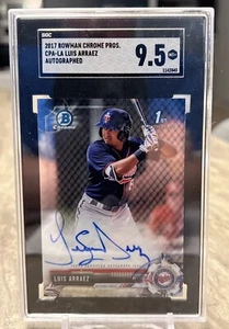 2017 Bowman Chrome Luis Arraez 1st Prospect Auto CPA-LA SGC 9 Twins/Marlins/Pads - Picture 1 of 2