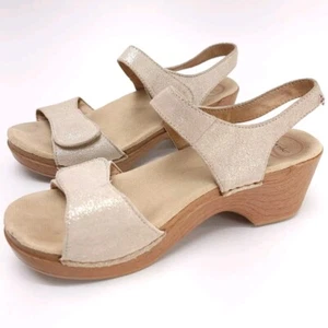 Dansko Sandals Women EU 38 US 7.5 -8 Sonnet Tan Platform Comfortable Sandal READ - Picture 1 of 10