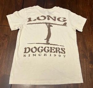 Long Doggers Ivory Short Sleeve T-Shirt Kids Size Medium - Picture 1 of 6