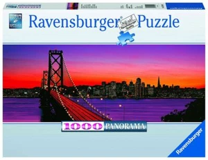 Puzzle San Francisco Oakland Bay Bridge Art Deco Sea Skyline Evening Sun Night - Picture 1 of 2