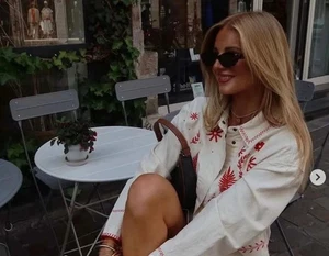 Zara SS25 Embroidered Overshirt Jacket Oyester White L Ref 4088/056/251 - Picture 1 of 10