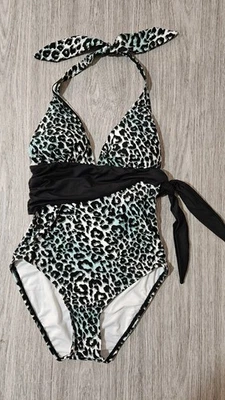 Traje de baño de una pieza para mujer Carmen Marc Valvo corbata lateral, cuello halter 6 nuevo sin etiquetas  Foto 1 de 4