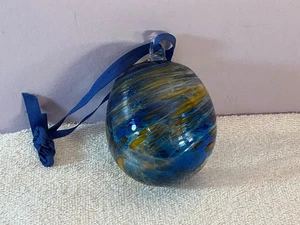 Christmas ornament art glass swirl egg shaped AA31 - Picture 1 of 5