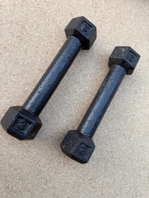 Par de mancuernas de hierro fundido de colección de 3 lb ejercicio de entrenamiento #16 Foto 1 de 4