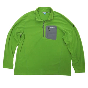 Eddie Bauer Jacket Mens 3XLT Green First Ascent Polartec Fleece 1/4 Zip Outdoor - Picture 1 of 9