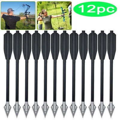 GOOUTDOORSPORT 12PCS Pistol Crossbow Bolts 6.5" Aluminium Arrows Broadhead Hunting Mini Archery