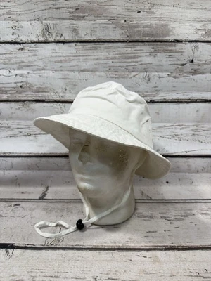 De Colección Sombrero Cubo Blanco Sólido Negro Con Barbijo Años 90 SI Safari Gorra Sol Nuevo de Lote Antiguo - XL Foto 1 de 4
