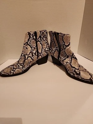 GBG Guess Blanco Estampado Serpiente Botines Talla 10 Foto 1 de 4