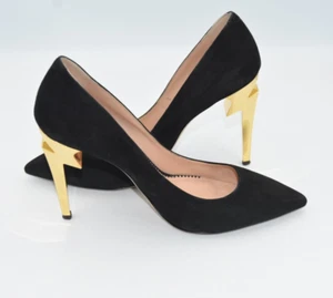 Giuseppe Zanotti schwarze Wildleder Bolzen G Absatz spitz zulaufend Stiletto Pumps Gr. 39 / 9 - Bild 1 von 13