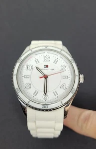 Tommy Hilfiger Womens Watch W/ Cream Silicone Band - Needs Battery - Picture 1 of 8