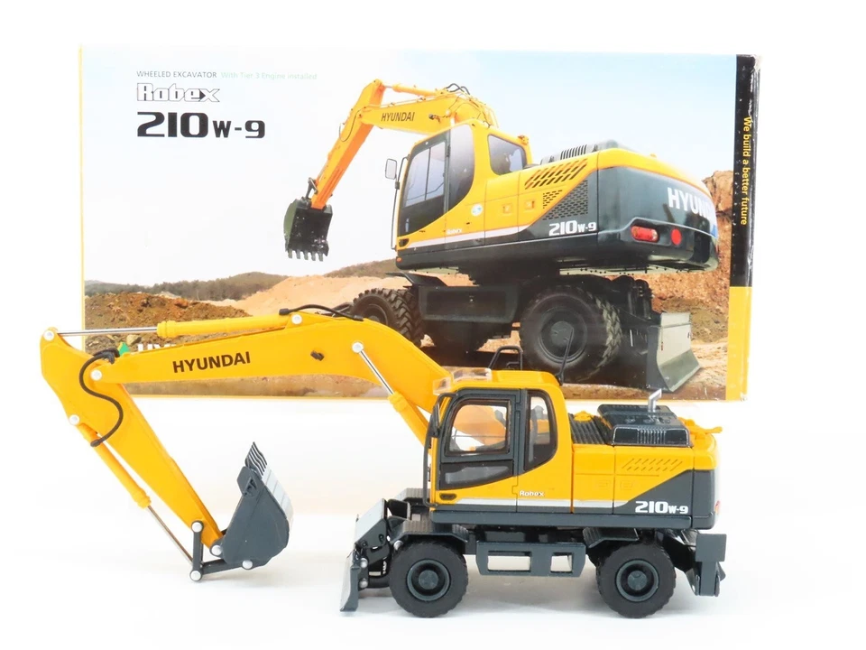Excavadora de ruedas Hyundai Robex 210W-9 - Modelo diecast escala 1:40 de China nuevo Foto 1 de 4